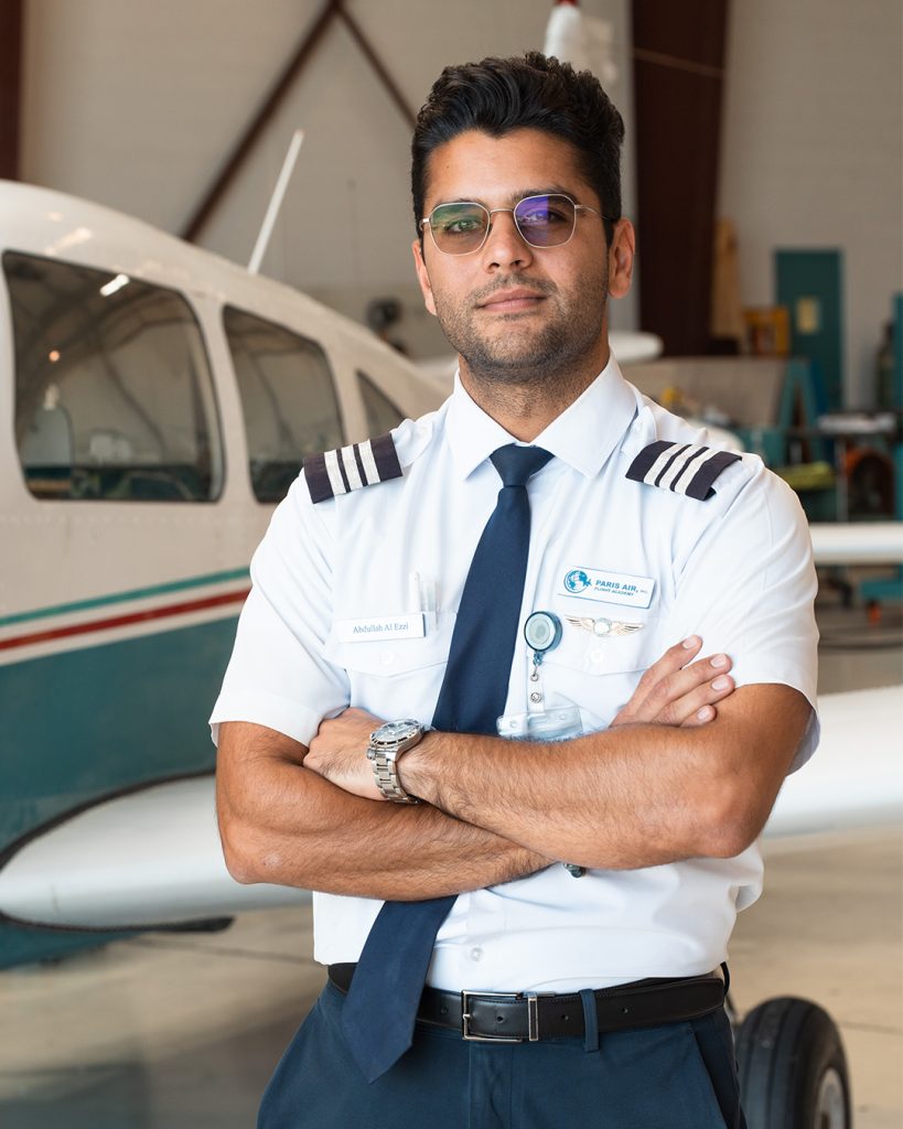 pilot instructor in hangar